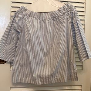 Madewell Striped Blouse - Off Shoulder